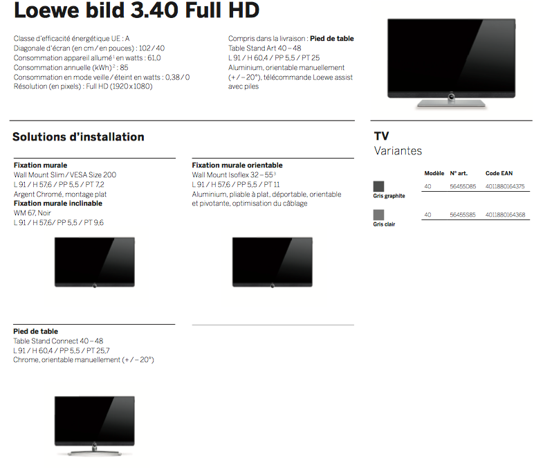 Téléviseur Loewe BILD 3